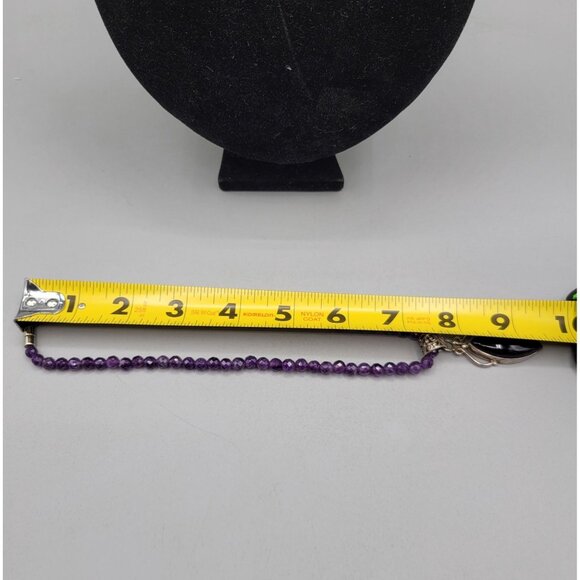 Amethyst Faceted Bead Necklace Sterling Silver Amethyst Pendant - Picture 7 of 8